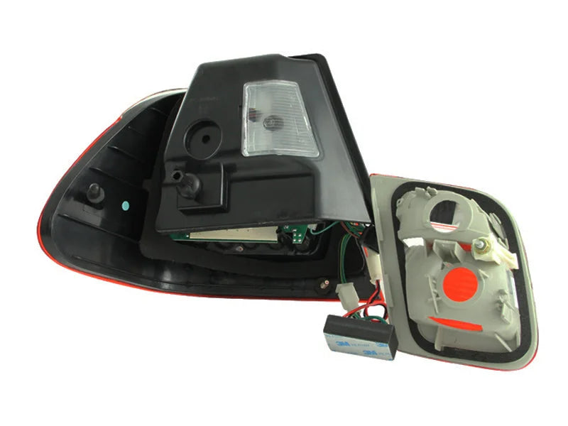 ANZO 2002-2005 BMW 3 Series E46 LED Taillights Red/Clear - Detail View