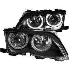 Load image into Gallery viewer, ANZO 2002-2005 BMW 3 Series E46 Projector Headlights w/ Halo Black - Main Product View