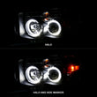Load image into Gallery viewer, ANZO 2002-2005 Dodge Ram 1500 Projector Headlights w/ Halo Black Clear Amber - Back View