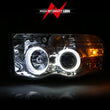 Load image into Gallery viewer, ANZO 2002-2005 Dodge Ram 1500 Projector Headlights w/ Halo Chrome Clear Amber - Installation View