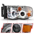 Load image into Gallery viewer, ANZO 2002-2005 Dodge Ram 1500 Projector Headlights w/ Halo Chrome Clear Amber - Additional View 6