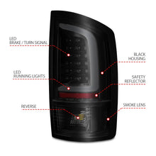 Load image into Gallery viewer, ANZO 2002-2006 Dodge  Ram 1500 LED Tail Lights w/ Light Bar Black Housing Smoke Lens - Additional View 5