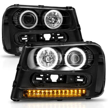 Load image into Gallery viewer, ANZO 2002-2009 Chevrolet Trailblazer Projector Headlights w/ Halo Black - Additional View 7
