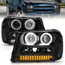 Load image into Gallery viewer, ANZO 2002-2009 Chevrolet Trailblazer Projector Headlights w/ Halo Black - Additional View 10