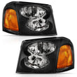 Load image into Gallery viewer, ANZO 2002-2009 Gmc Envoy Crystal Headlight  Black Amber - Main Product View