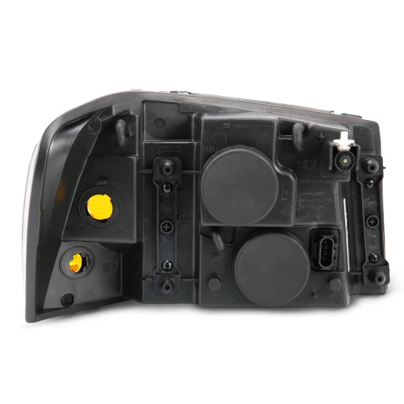 ANZO 2002-2009 Gmc Envoy Crystal Headlight  Black Amber - Side View