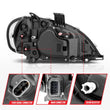 Load image into Gallery viewer, ANZO 2002-2014 Freightliner M2 LED Crystal Headlights Black Housing w/ Clear Lens (Pair) - Back View