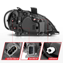 Load image into Gallery viewer, ANZO 2002-2014 Freightliner M2 LED Crystal Headlights Black Housing w/ Clear Lens (Pair) - Back View