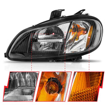 Load image into Gallery viewer, ANZO 2002-2014 Freightliner M2 LED Crystal Headlights Black Housing w/ Clear Lens (Pair) - Installation View