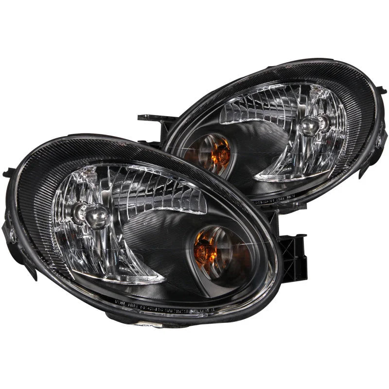ANZO 2003-2005 Dodge Neon Crystal Headlights Black - Main Product View