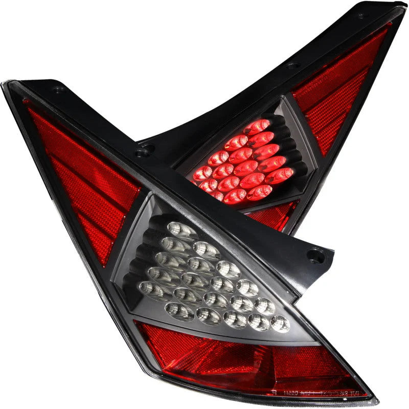 ANZO 2003-2005 Nissan 350Z LED Taillights Black - Main Product View