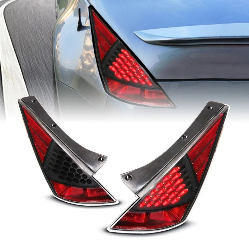 ANZO 2003-2005 Nissan 350Z LED Taillights Black - Side View