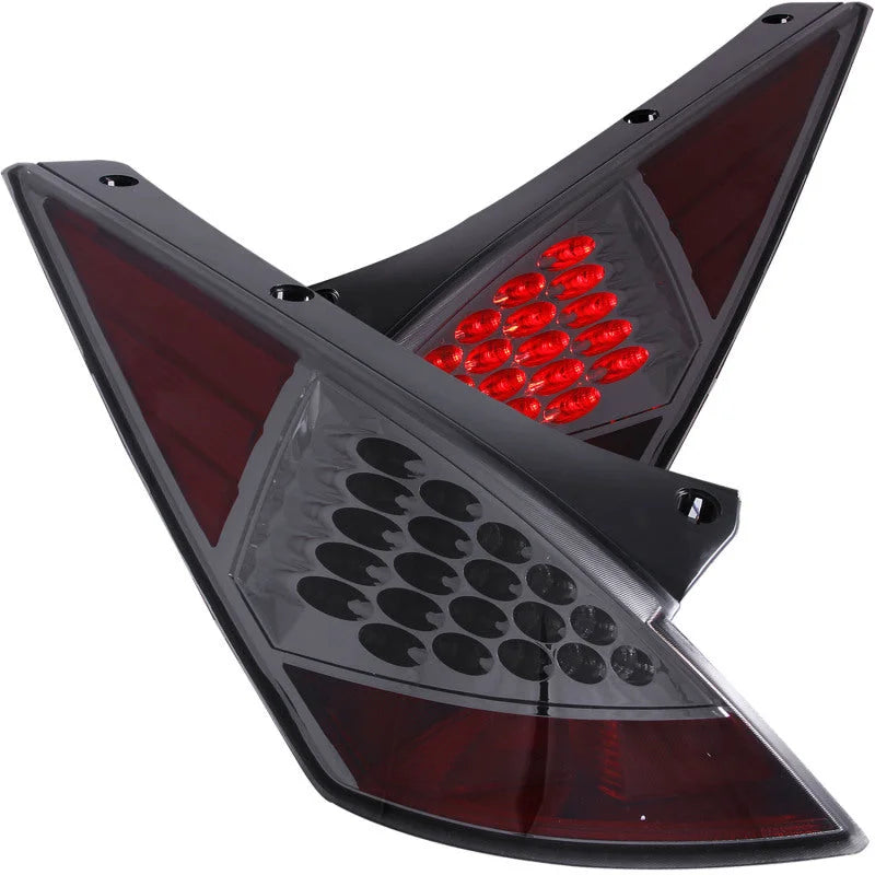 ANZO 2003-2005 Nissan 350Z LED Taillights Smoke - Side View