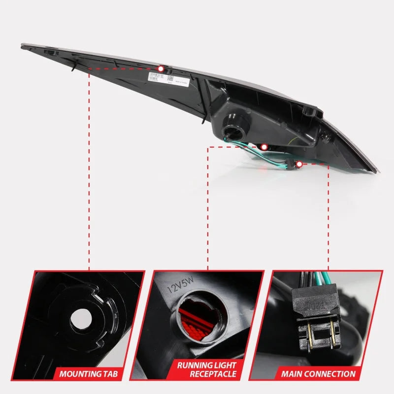 ANZO 2003-2005 Nissan 350Z LED Taillights Smoke - Installation View