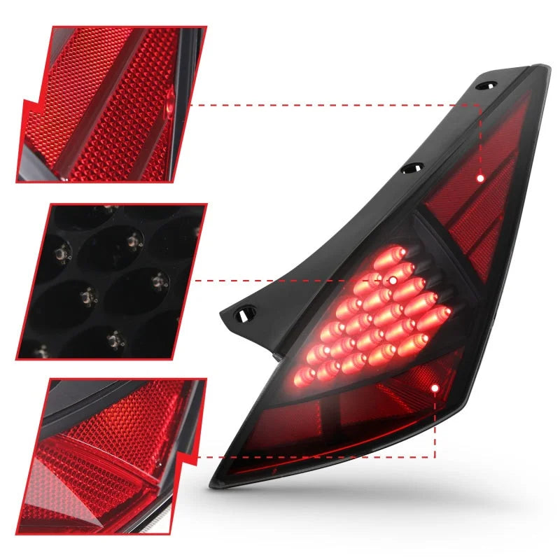 ANZO 2003-2005 Nissan 350Z LED Taillights Smoke - Additional View 5