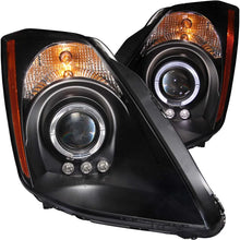 Load image into Gallery viewer, ANZO 2003-2005 Nissan 350Z Projector Headlights w/ Halo Black - Main Product View
