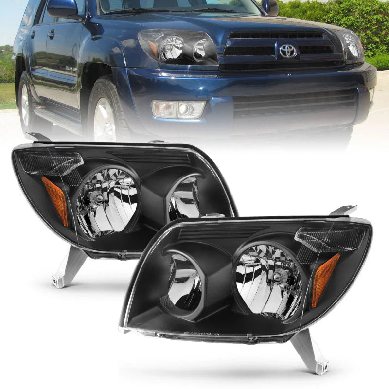 ANZO 2003-2005 Toyota 4Runner Crystal Headlights Black - Main Product View