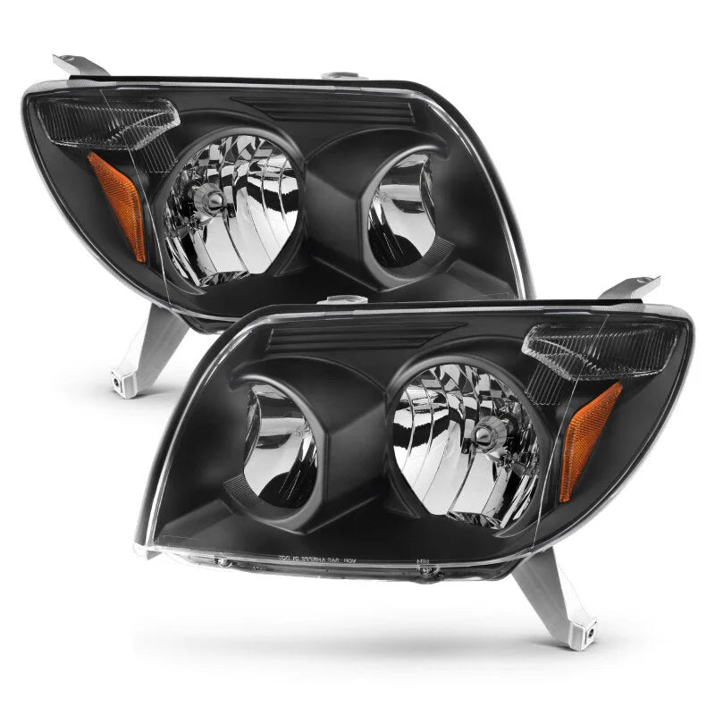 ANZO 2003-2005 Toyota 4Runner Crystal Headlights Black - Side View