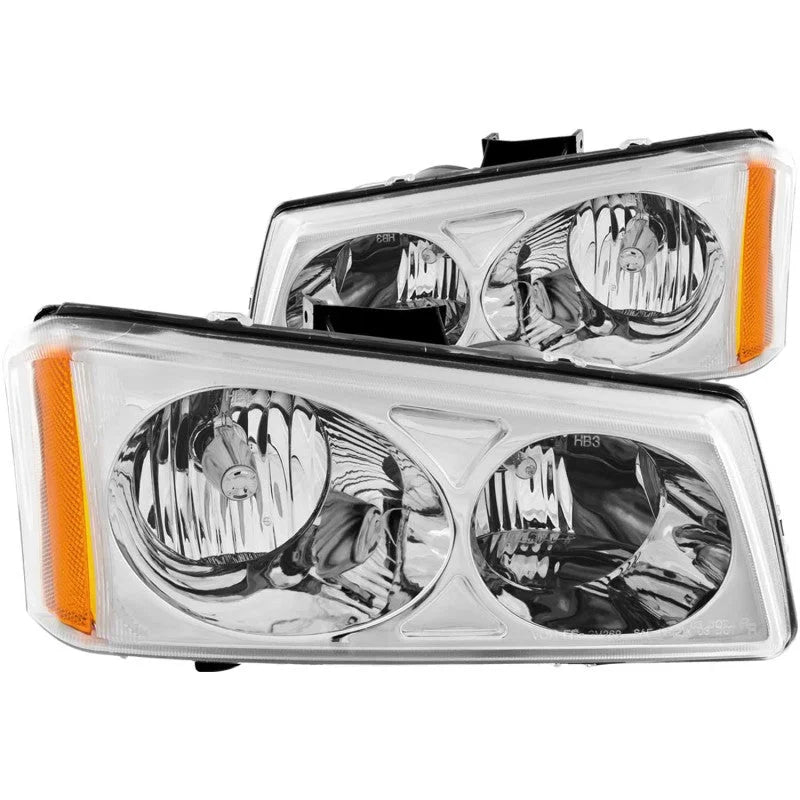 ANZO 2003-2006 Chevrolet Silverado 1500 Crystal Headlights Chrome - Main Product View