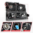 Load image into Gallery viewer, ANZO 2003-2006 Chevrolet Silverado 1500 Crystal Headlights w/ Light Bar Black Housing - Back View