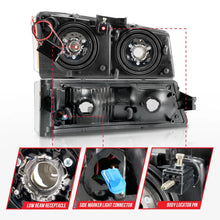 Load image into Gallery viewer, ANZO 2003-2006 Chevrolet Silverado 1500 Crystal Headlights w/ Light Bar Black Housing - Back View