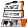 Load image into Gallery viewer, ANZO 2003-2006 Chevrolet Silverado 1500 Crystal Headlights w/ Light Bar Chrome Housing - Additional View 6