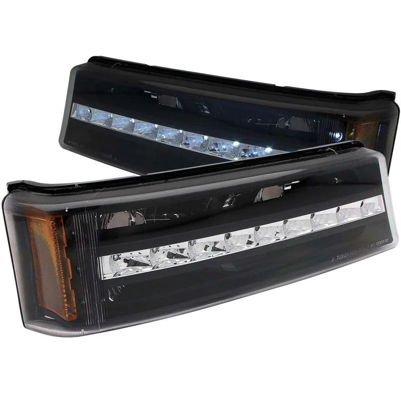 ANZO 2003-2006 Chevrolet Silverado 1500 LED Parking Lights Black w/ Amber Reflector - Main Product View