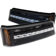 Load image into Gallery viewer, ANZO 2003-2006 Chevrolet Silverado 1500 LED Parking Lights Black w/ Amber Reflector - Main Product View