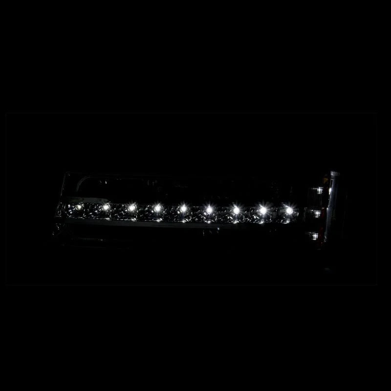ANZO 2003-2006 Chevrolet Silverado 1500 LED Parking Lights Black w/ Amber Reflector - Side View
