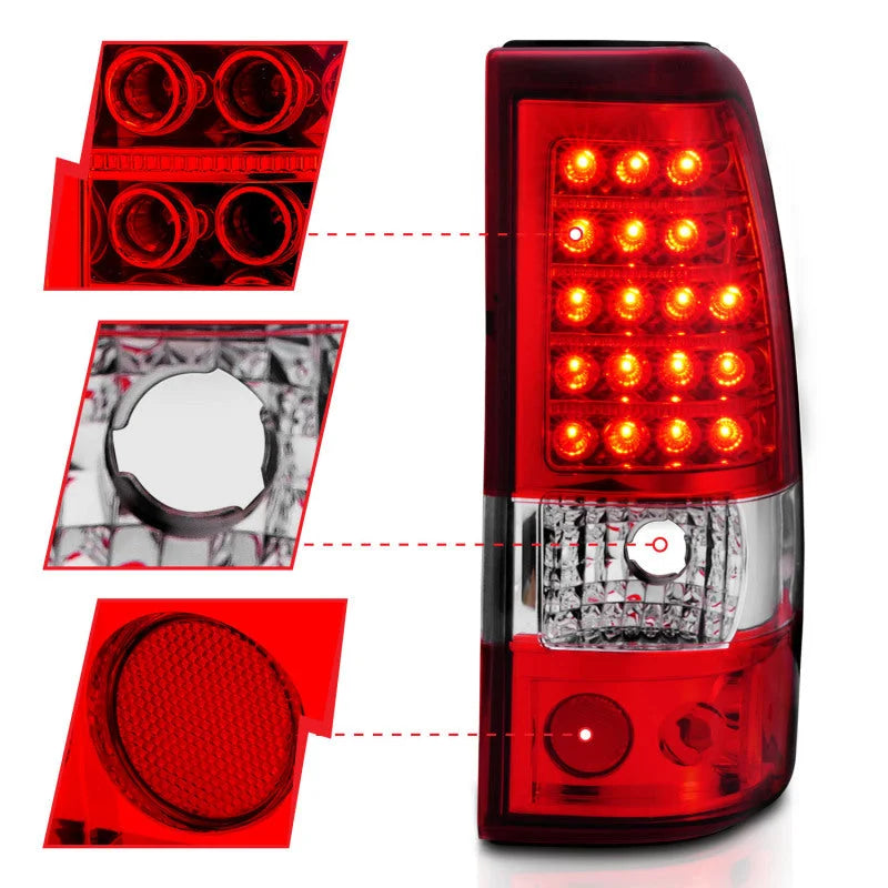 ANZO 2003-2006 Chevrolet Silverado 1500 LED Taillights Red/Clear - Additional View 5