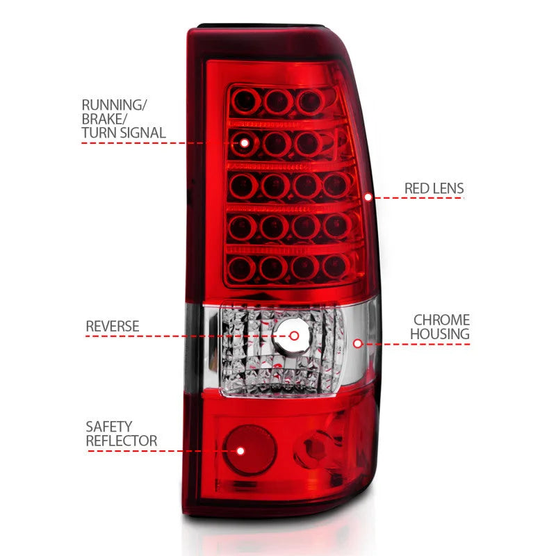 ANZO 2003-2006 Chevrolet Silverado 1500 LED Taillights Red/Clear - Additional View 12