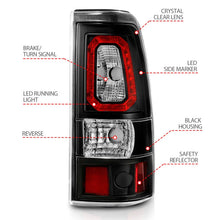 Load image into Gallery viewer, ANZO 2003-2006 Chevy Silverado 1500 LED Taillights Plank Style Black w/Clear Lens - Back View