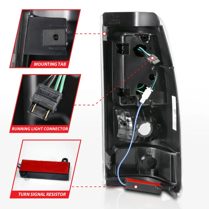 ANZO 2003-2006 Chevy Silverado 1500 LED Taillights Plank Style Black w/Clear Lens - Additional View 6