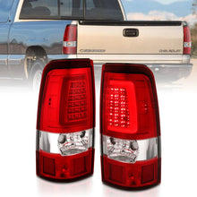 Load image into Gallery viewer, ANZO 2003-2006 Chevy Silverado 1500 LED Taillights Plank Style Chrome With Red/Clear Lens - Main Product View
