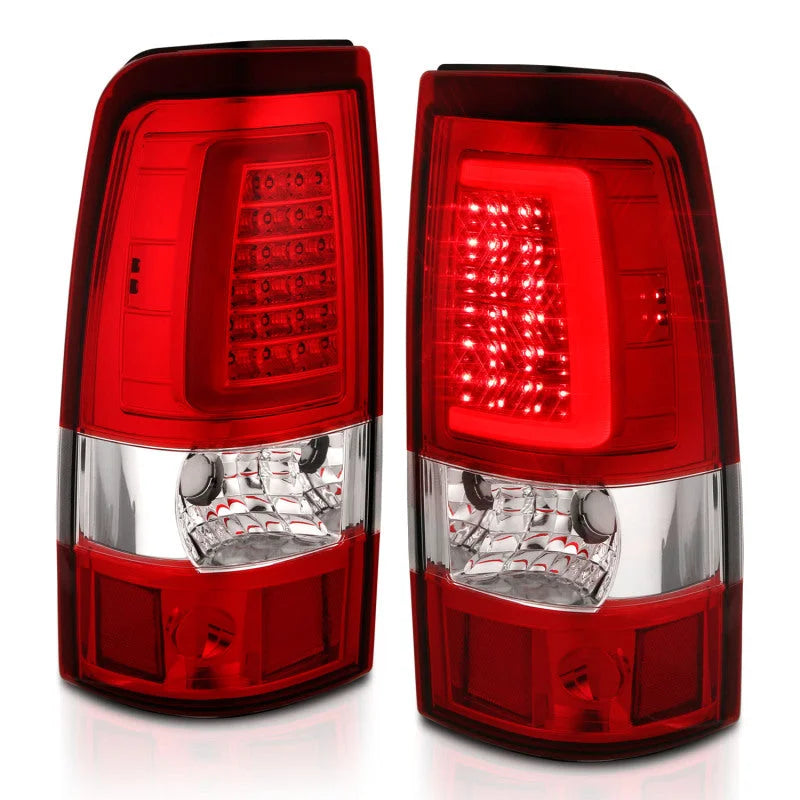 ANZO 2003-2006 Chevy Silverado 1500 LED Taillights Plank Style Chrome With Red/Clear Lens - Additional View 5