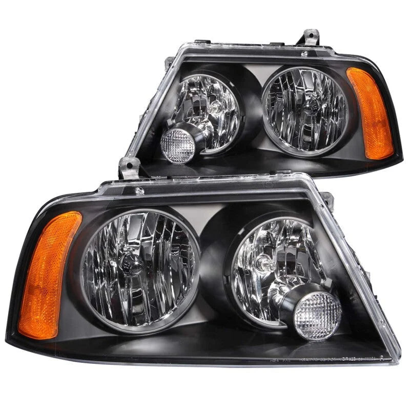 ANZO 2003-2006 Lincoln Navigator Crystal Headlights Black - Main Product View