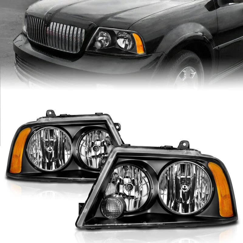 ANZO 2003-2006 Lincoln Navigator Crystal Headlights Black - Additional View 6