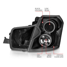 Load image into Gallery viewer, ANZO 2003-2007 Cadillac Cts Projector Headlights w/ Halo Black (CCFL) - Back View