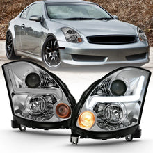 Load image into Gallery viewer, ANZO 2003-2007 Infiniti G35 Projector Headlight Plank Style Black (HID Compatible, No HID Kit ) - Main Product View