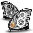 Load image into Gallery viewer, ANZO 2003-2007 Infiniti G35 Projector Headlights w/ Halo Chrome (CCFL) (HID Compatible) - Back View