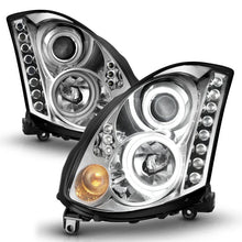 Load image into Gallery viewer, ANZO 2003-2007 Infiniti G35 Projector Headlights w/ Halo Chrome (CCFL) (HID Compatible) - Back View