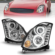 Load image into Gallery viewer, ANZO 2003-2007 Infiniti G35 Projector Headlights w/ Halo Chrome (CCFL) (HID Compatible) - Additional View 5