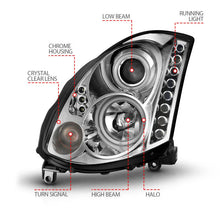 Load image into Gallery viewer, ANZO 2003-2007 Infiniti G35 Projector Headlights w/ Halo Chrome (CCFL) (HID Compatible) - Additional View 6