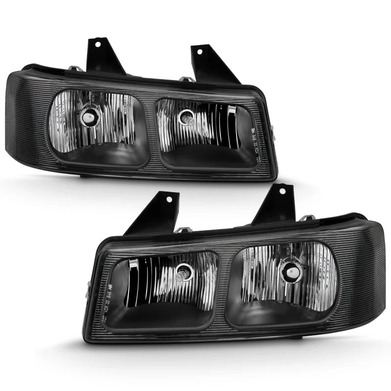 ANZO 2003-2017 Chevy Express Crystal Headlight Black - Main Product View
