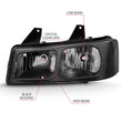 Load image into Gallery viewer, ANZO 2003-2017 Chevy Express Crystal Headlight Black - Back View