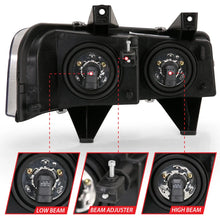 Load image into Gallery viewer, ANZO 2003-2017 Chevy Express Crystal Headlight Black - Installation View