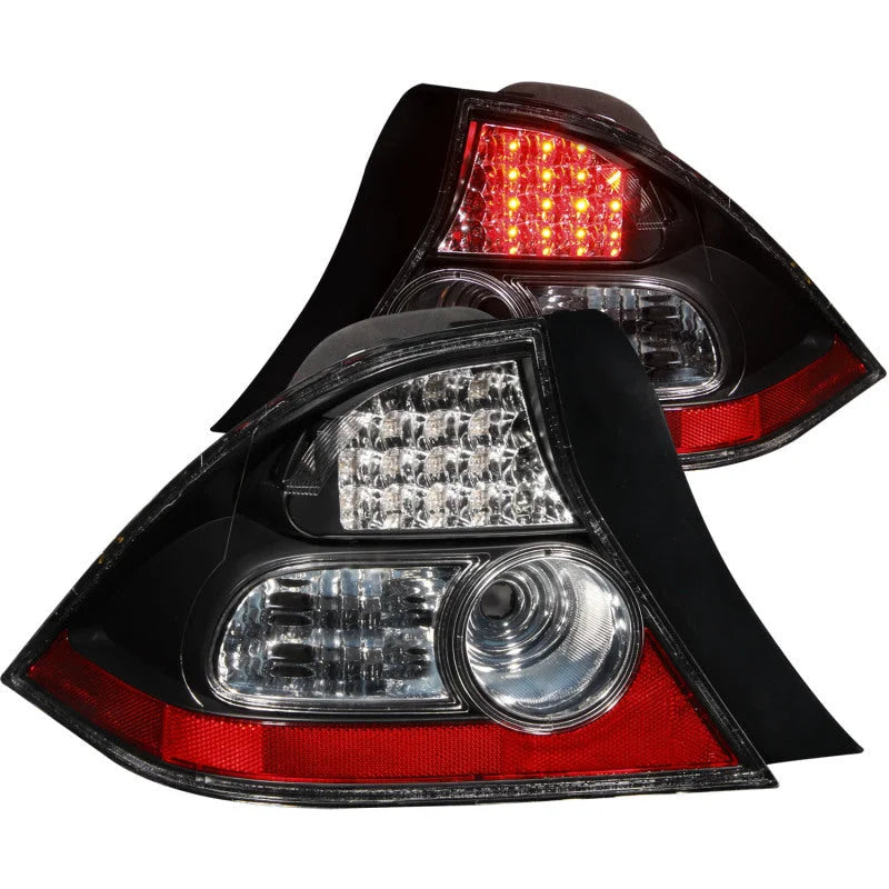ANZO 2004-2005 Honda Civic LED Taillights Black - Main Product View