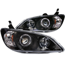 Load image into Gallery viewer, ANZO 2004-2005 Honda Civic Projector Headlights w/ Halo Black - Main Product View