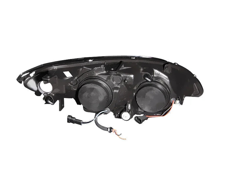 ANZO 2004-2005 Honda Civic Projector Headlights w/ Halo Black - Detail View