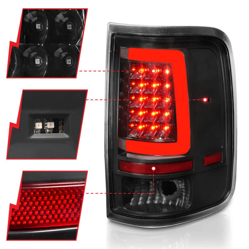 ANZO 2004-2006 Ford F-150 LED Tail Lights w/ Light Bar Black Housing Clear Lens - Additional View 9